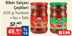 YURDUM BİBER SALÇASI 650 G fiyat ve kampanya bilgisi
